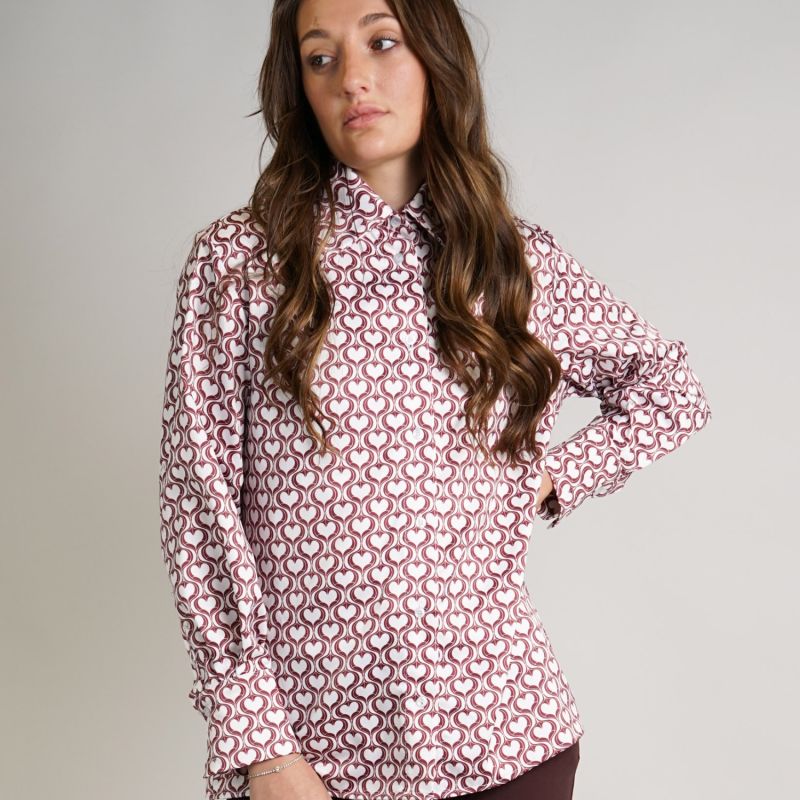 Heart Print Shirt Elisha Classically Cut Shirt With Deep Cuffs image