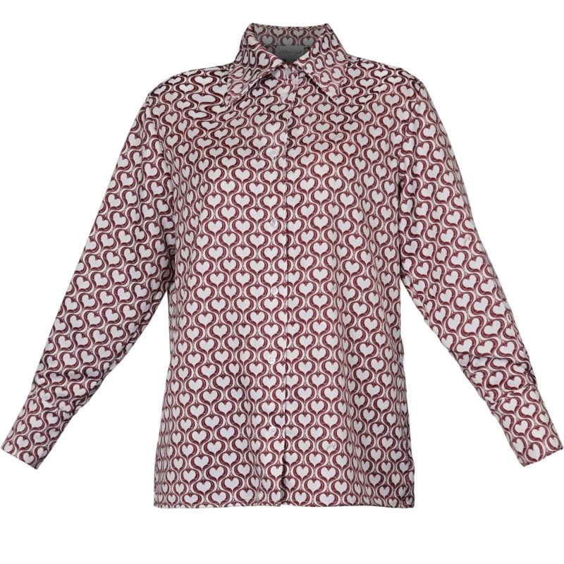 Heart Print Shirt Elisha Classically Cut Shirt With Deep Cuffs image