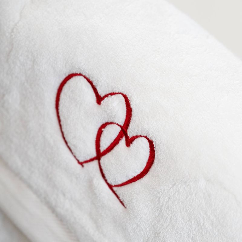 Hearts Embroidery Bath Towel image