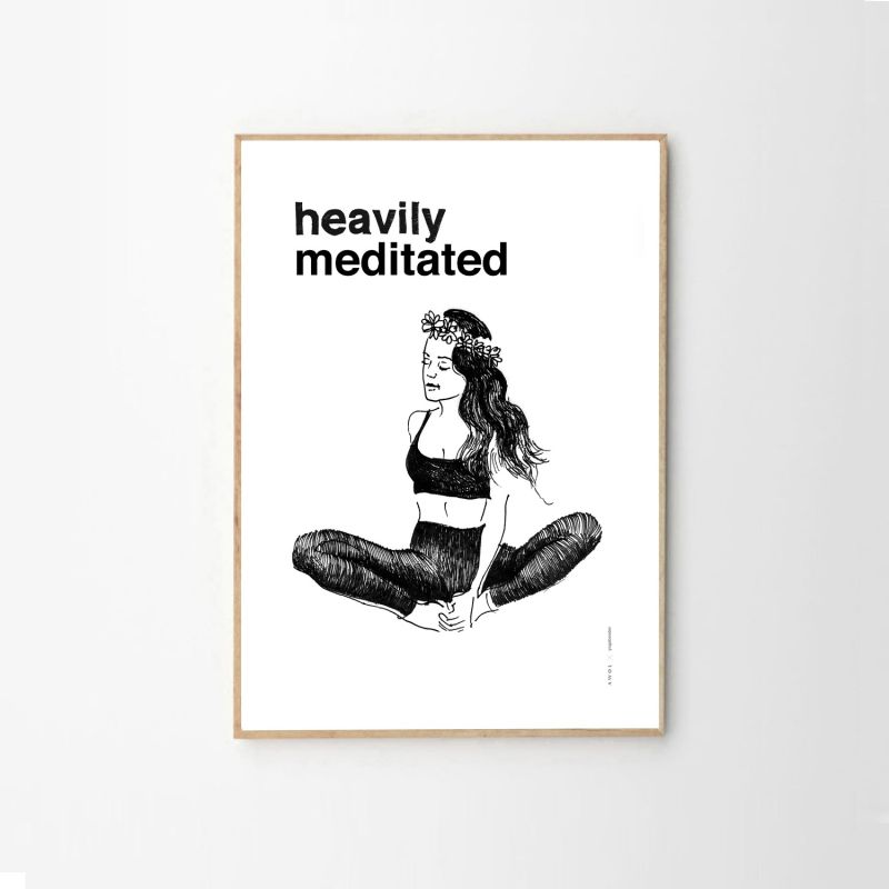 "Heavily Meditated" Art Print: Playful Meditation Wall Art image