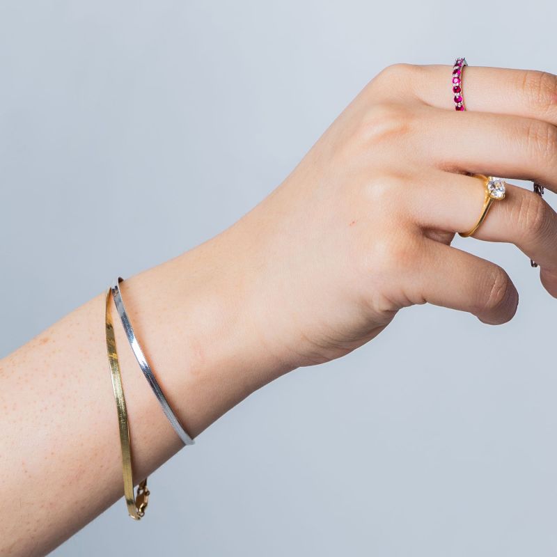 Herringbone Chain Bracelet - Sterling Silver image