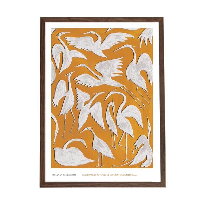 A4 Limited Edition Ldf Herons Print - Yellow & Orange image