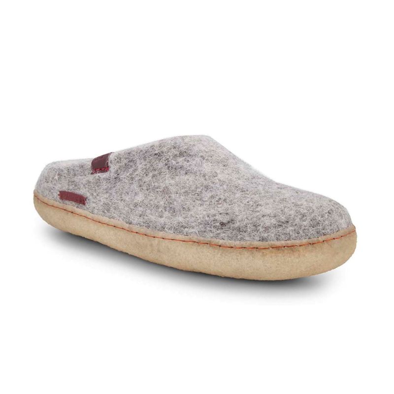 Men's Classic Slipper - Grey With Natural Crepe Rubber Sole image