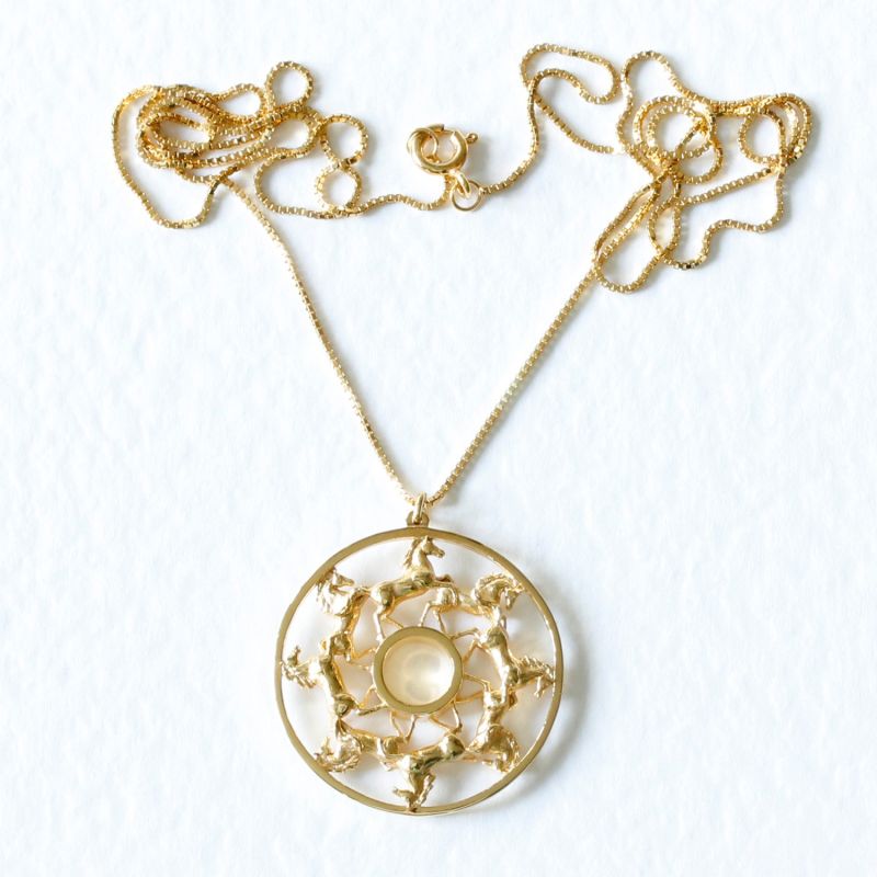 Horse Medallion Necklace – Gold image