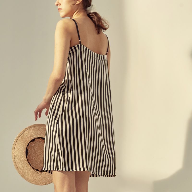 Striped Silk Dress image