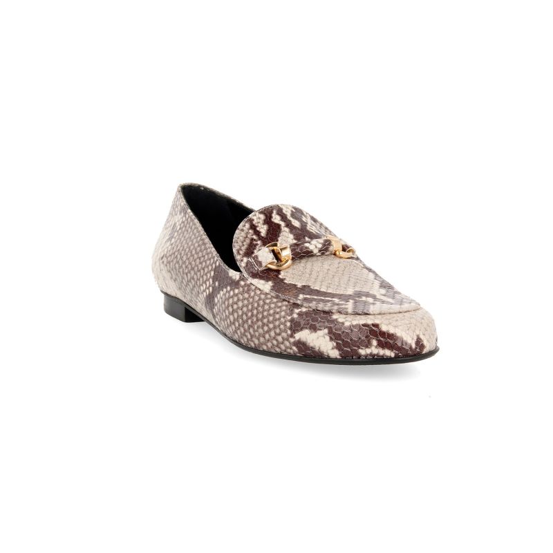 Amy Snake Print Leather Loafers image