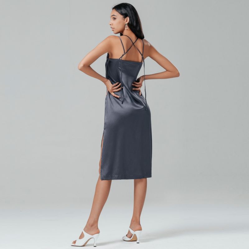 Draco Silver Silk Dress image