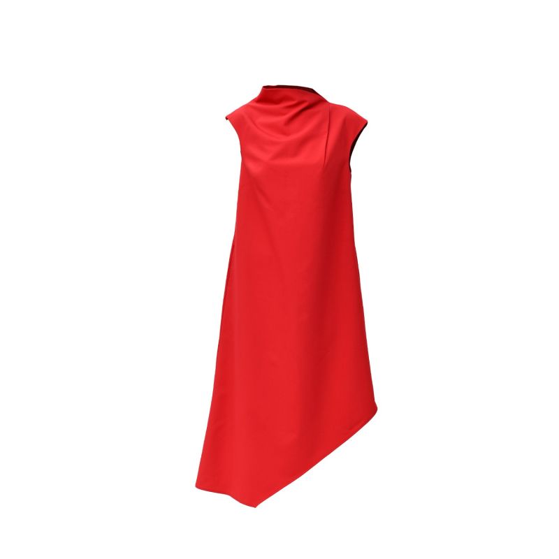 Mid Season Asymmetric Dress In Red image