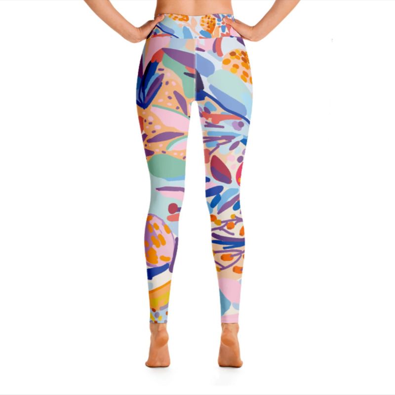 High Waist Yoga Leggings In Floral Garden image