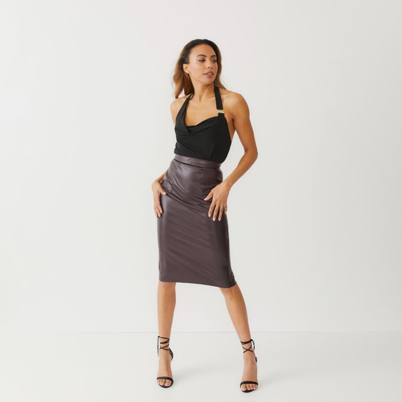 Good Samaritan Cherry Truffle Vegan Leather Skirt image