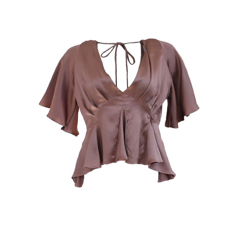 Godet Peplum Top Copper image