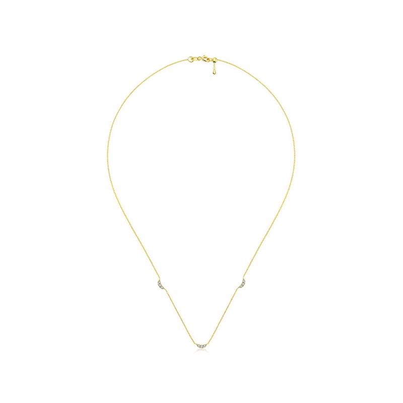 18K Yellow Gold Moon Shape Diamond Necklace / Choker image