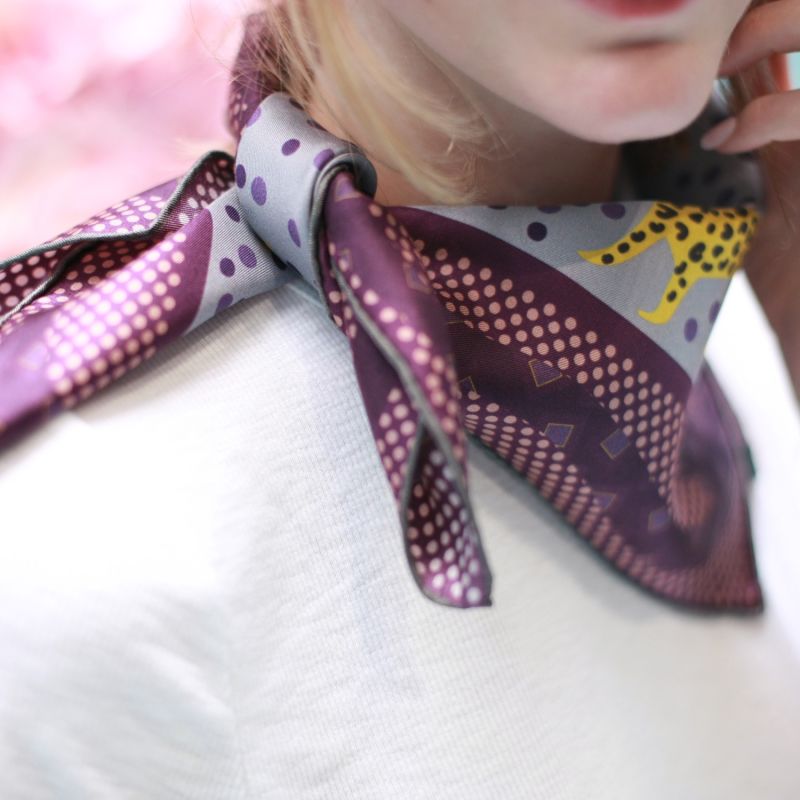 Silk Bandana With Yellow Leopards image