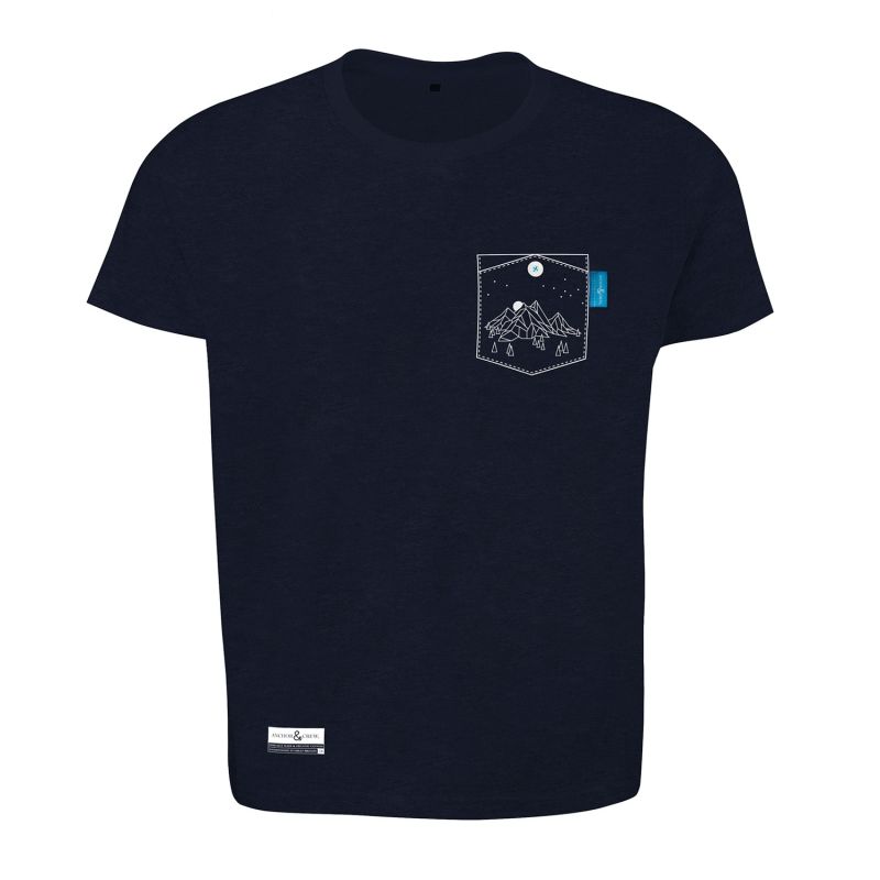 Oxford Blue Horizon Print Organic Cotton T-Shirt Mens image