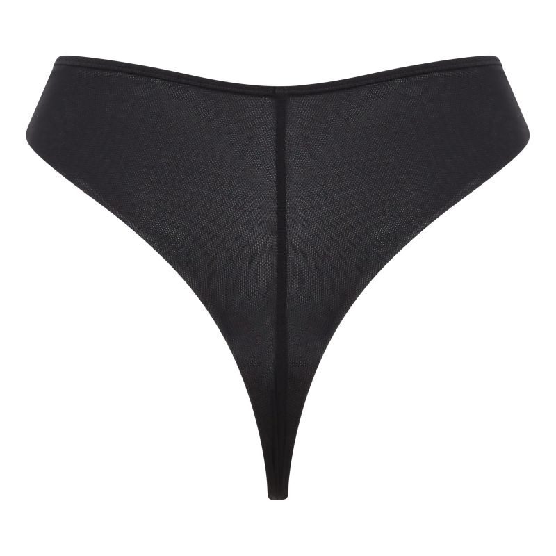 Black Mesh High-Rise Brazilian Brief image