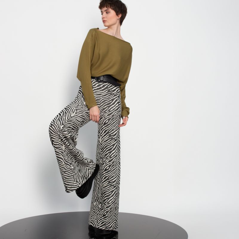 High Waist Jacquard Pants image