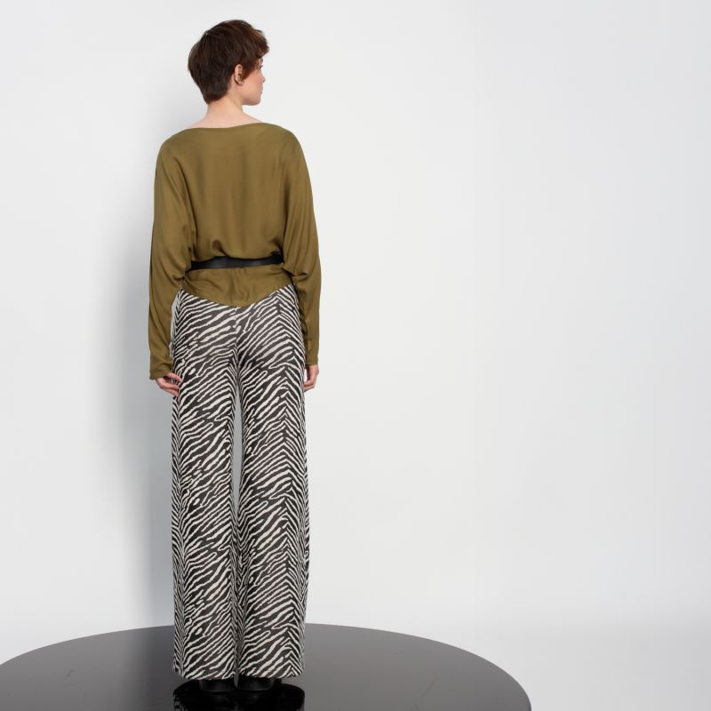 High Waist Jacquard Pants image