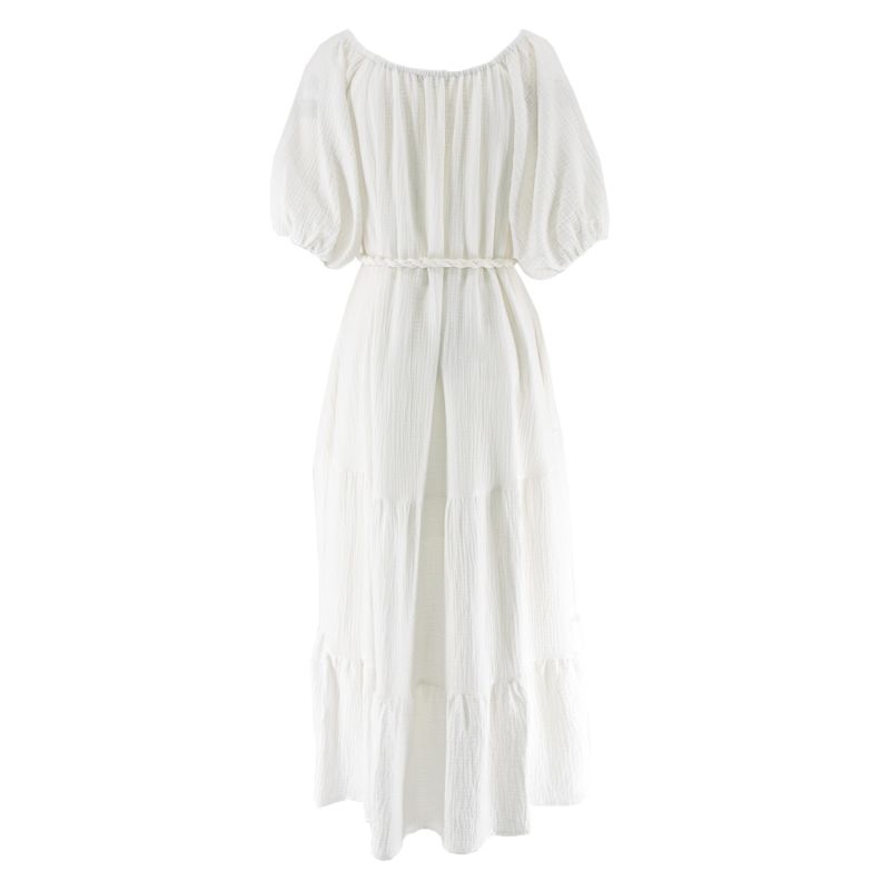 Daydreamer Off-The-Shoulder Cotton Dress - Off-White image