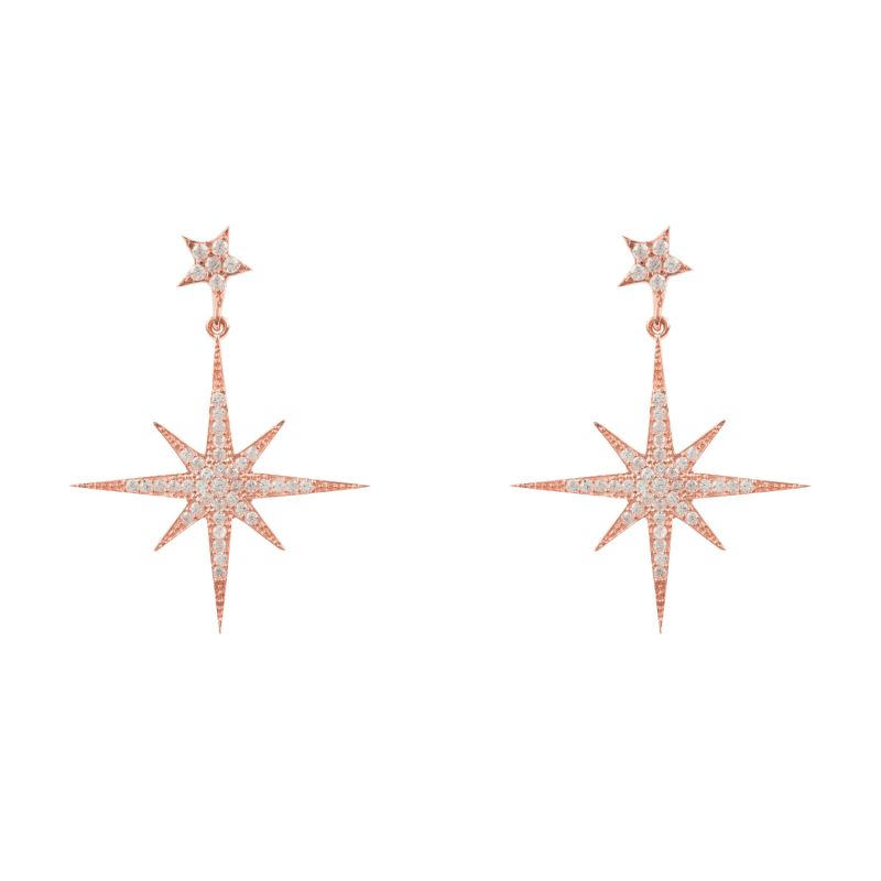 Petite Star Burst Drop Earring Rosegold image