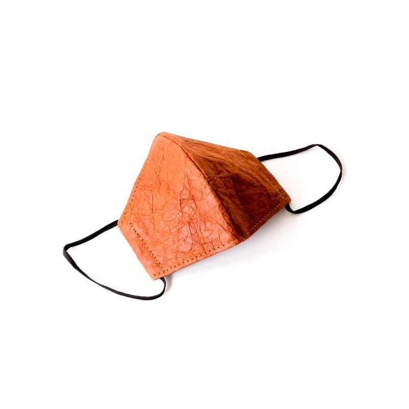 Paper Leather Face Mask Set Of 3 In Turmeric, Sage, Saddle image