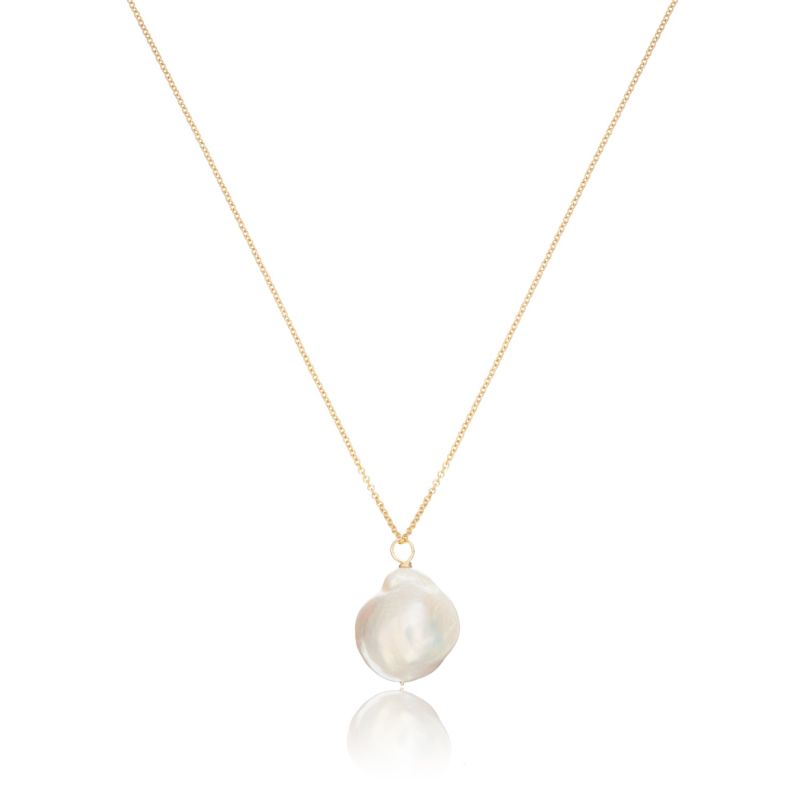 Gold Large Baroque Pearl Necklace image