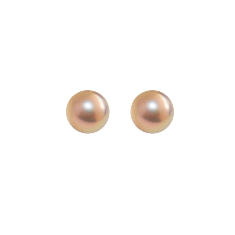 Small Gold Pearl Studs Earrings - Silver image