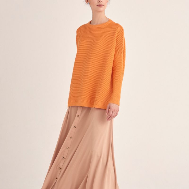 Paisie Ribbed Jumper In Orange image