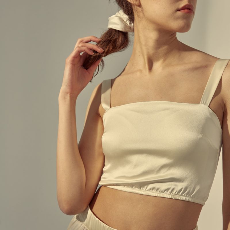 No Bra - Silk Tube Crop Top by NOT JUST PAJAMA