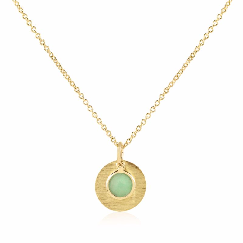 Bali 9Ct Gold May Birthstone Necklace Chrysoprase image