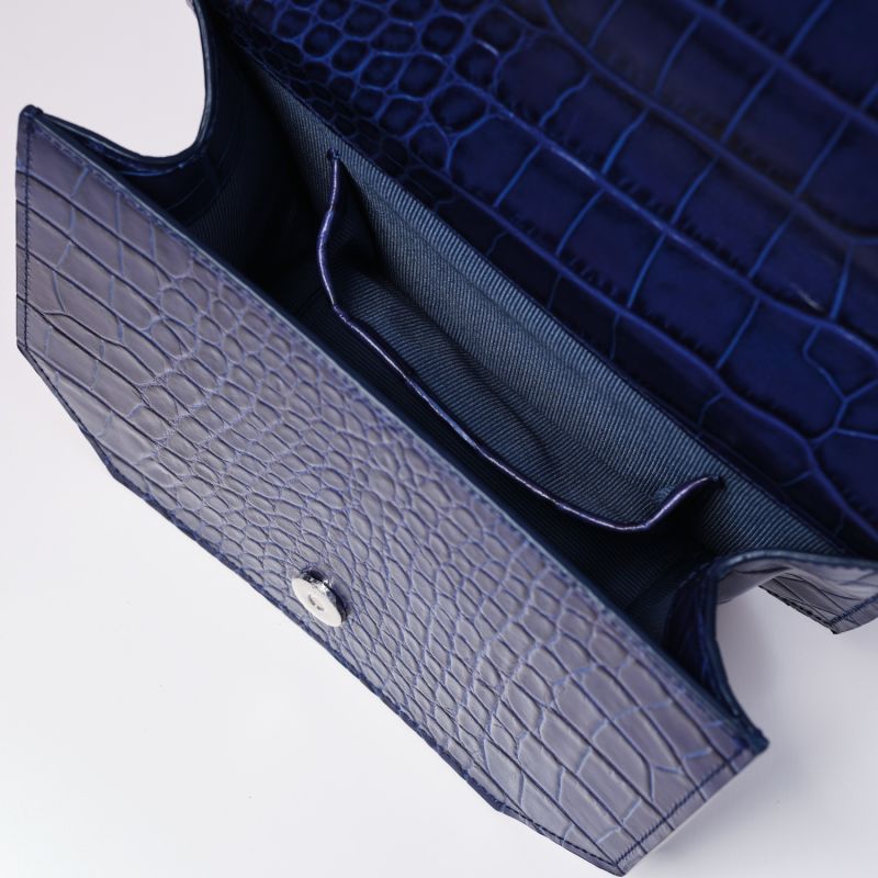 Lola Crossbody Bag Blue Croc image