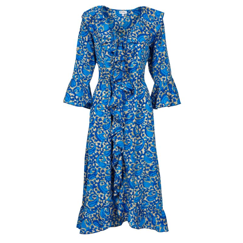 Felicity Midi Dress Royal Blue Swirl image