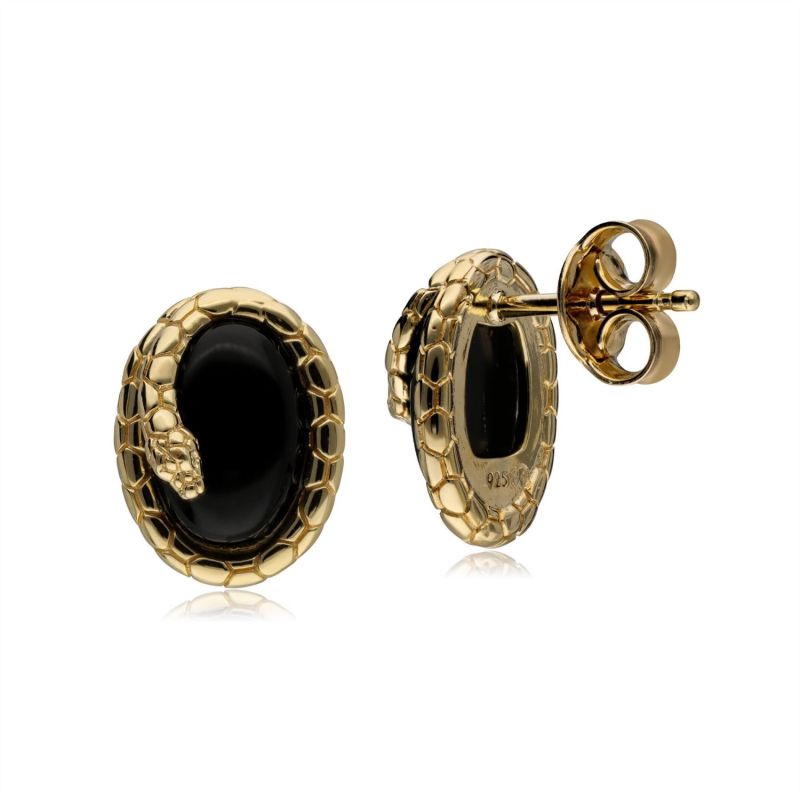 Ecfew Onyx Snake Stud Earrings image