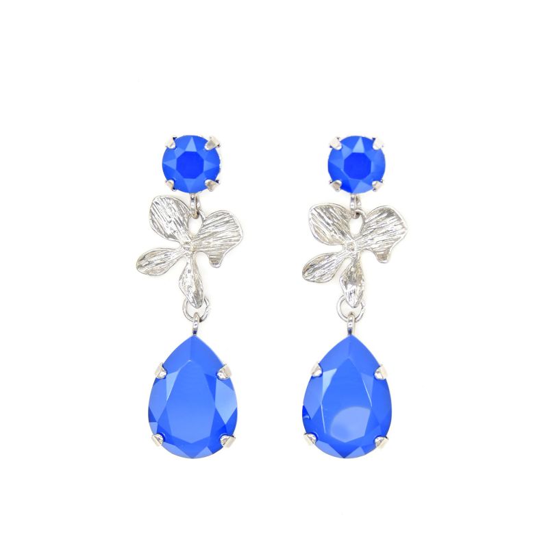 Orchid Earrings In Royal Blue image