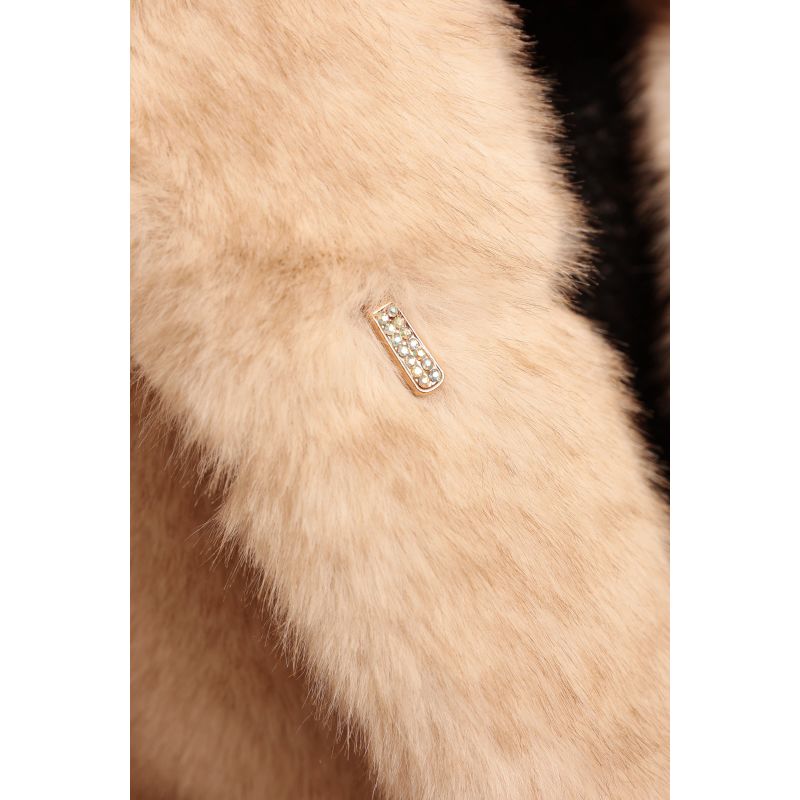 'Hollywood' Faux Fur Coat In Crema image