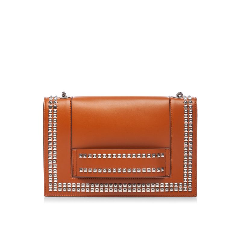 Leather Shoulder Bag with Silver Studs image