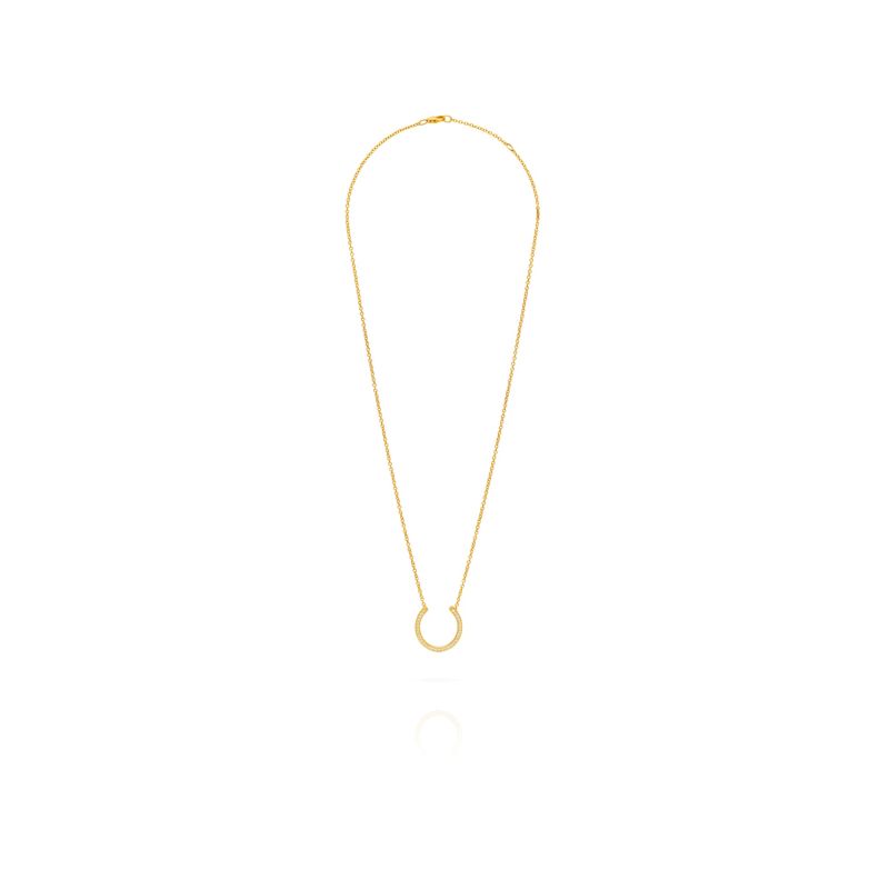 Horseshoe Necklace In Solid Yellow Gold By Vincent Peach image