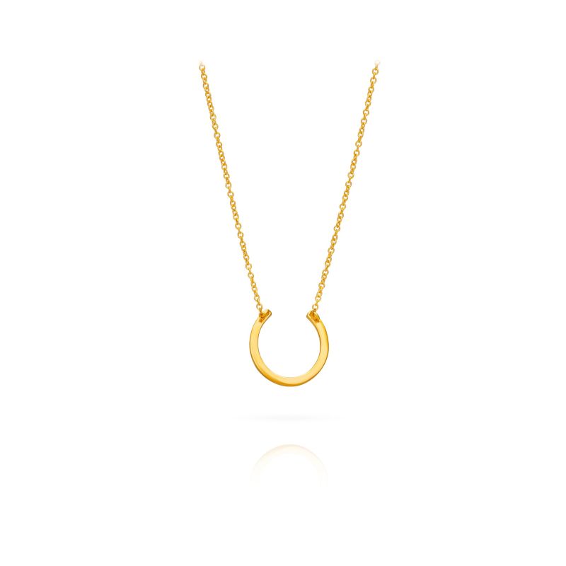 Horseshoe Necklace In Solid Yellow Gold By Vincent Peach image