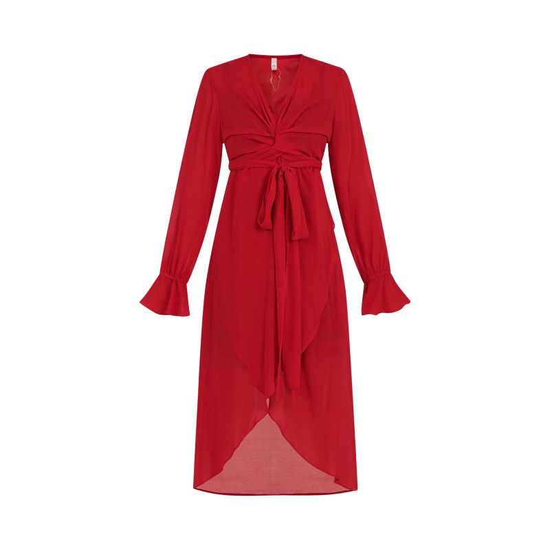 Houli Midaxi Wrap Dress Red image