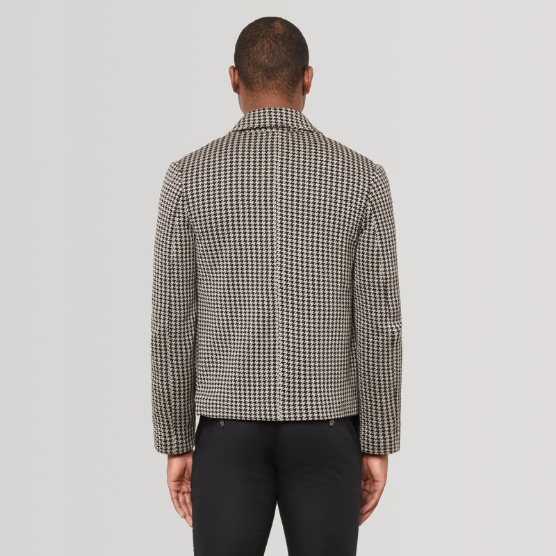 Houndstooth Knitted Jacket - Black & Grey image