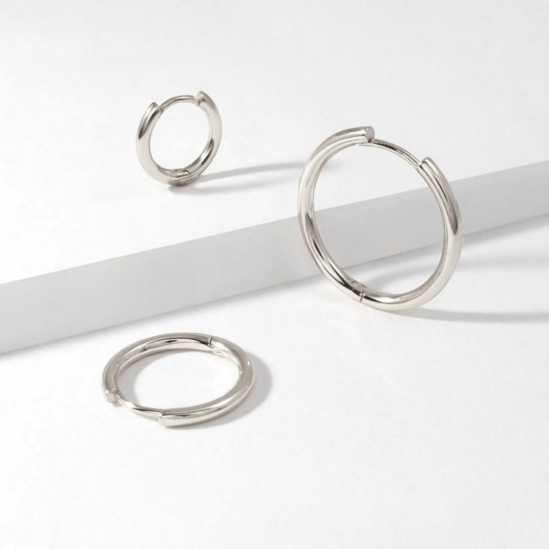 Classic Hoops Silver Earrings image