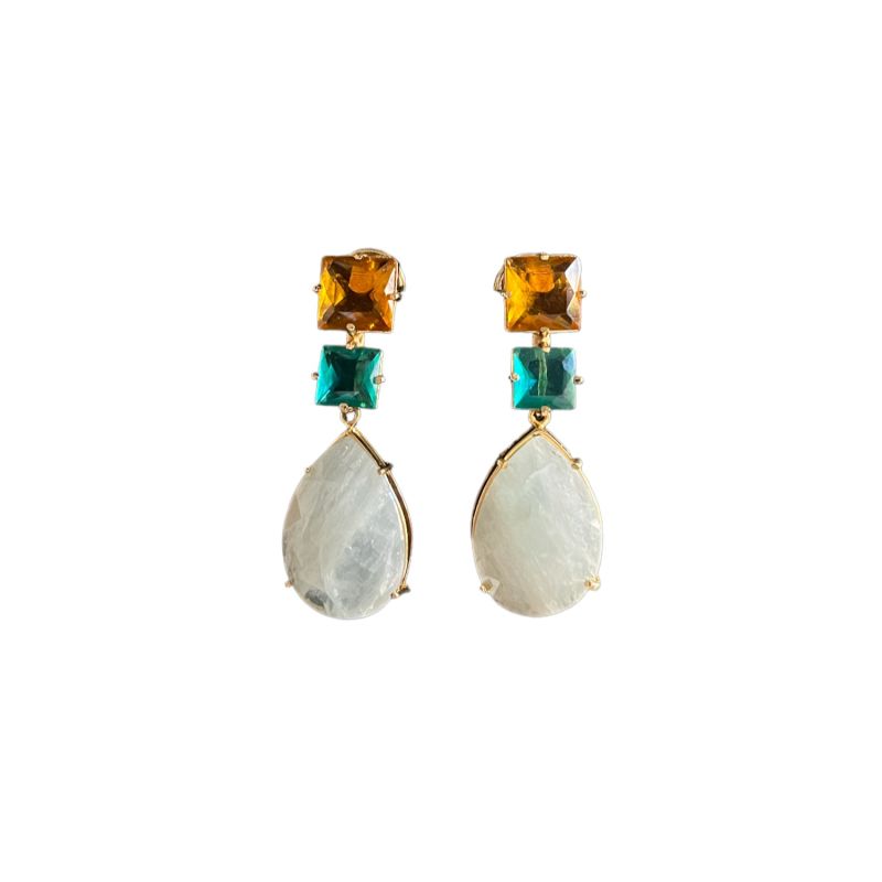 Amber, Tourmaline And Light Blue Gemstone image