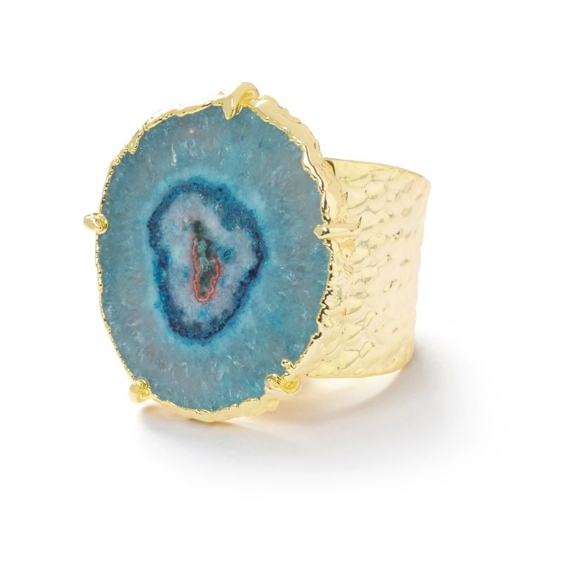 Turquoise Gemstone 'Solar Power' Gold Statement Ring image