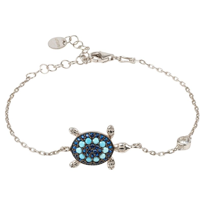 Turtle Turquoise Blue Bracelet Silver image