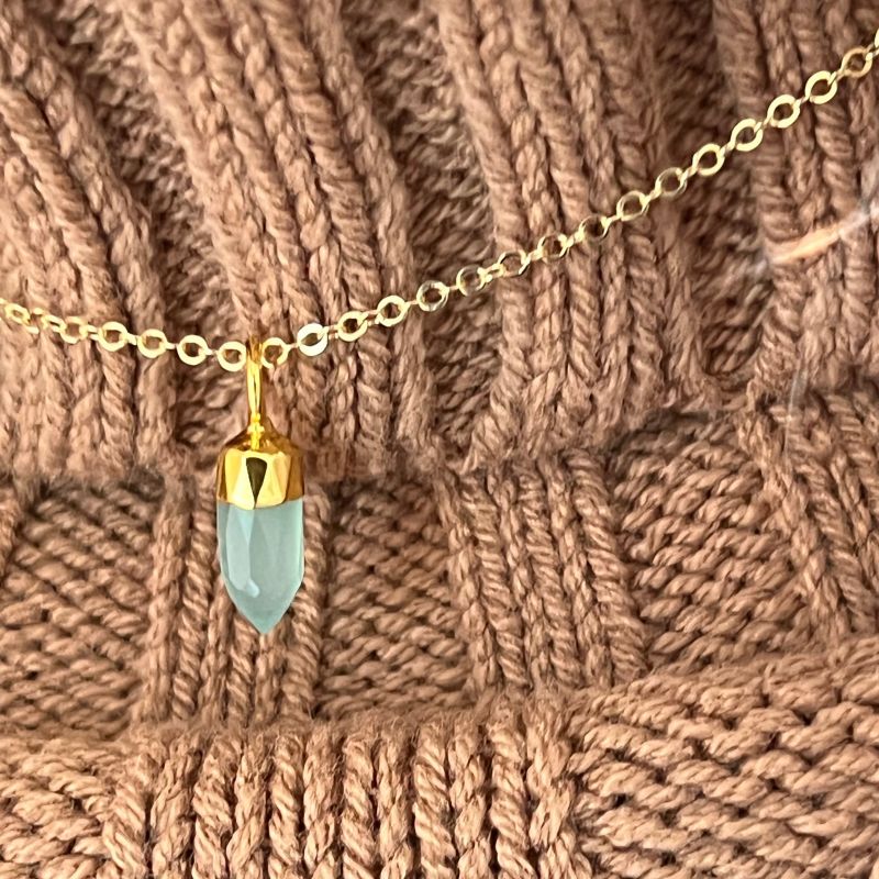 Mini Point Aqua Chalcedony Pendant image