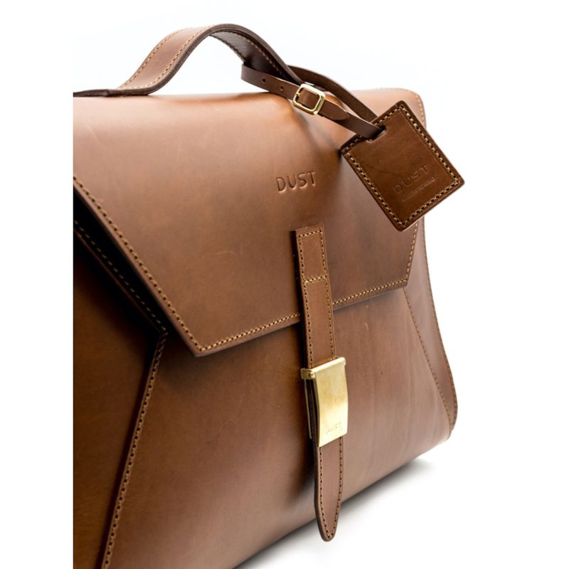 Leather Briefcase Cuoio Brown image