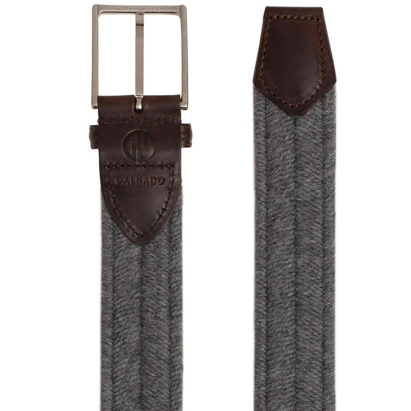 Elastic Braided Wool Belt Grey Giovanni image