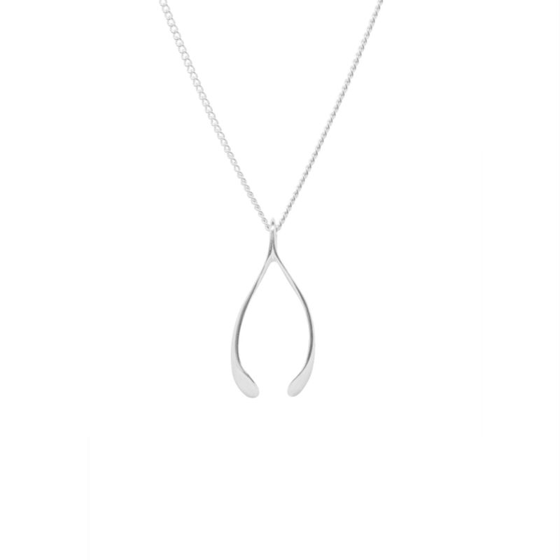 Small Sterling Silver Wishbone Necklace image