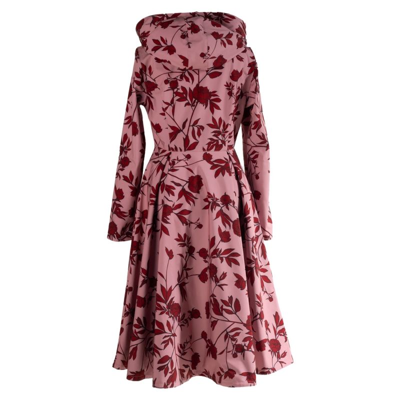 Waterproof Pink Coat With Flower Print: Peony Bloom | RainSisters ...