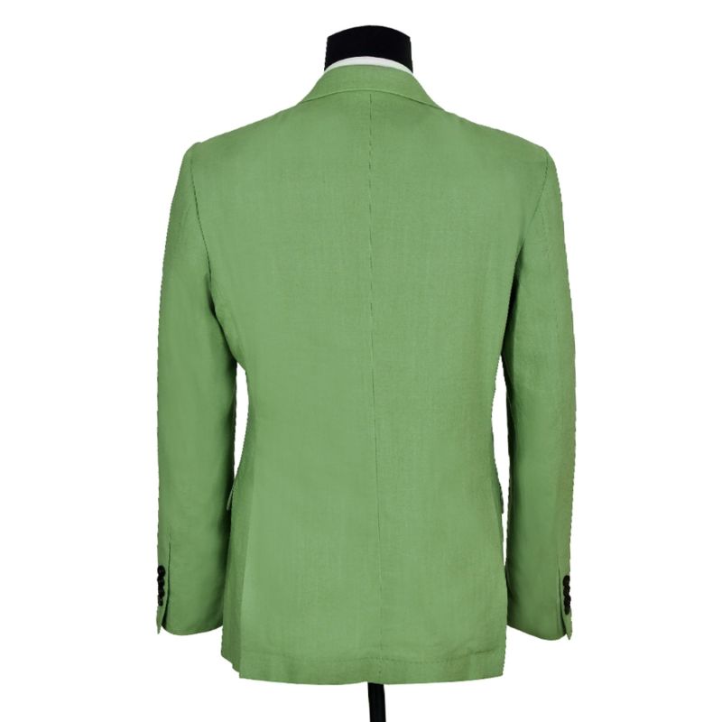 Hugo Linen Double Breasted Suit Emerald Green DAVID WEJ Wolf