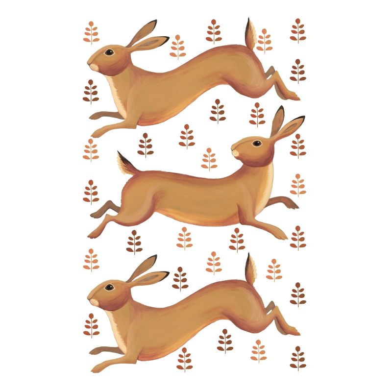 Hurrying Hares Tea Towel image